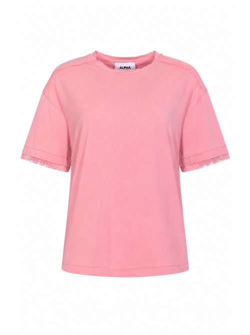 T-shirt in cotone Rosa Alpha Studio | AD-6440C2015